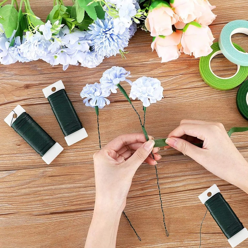 Green Floral Wire,Christmas Wire Wreath Wire 3 Pack 118 Yards 22 Gauge