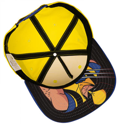 Marvel X-Men Wolverine Snapback Hat - Adjustable Flat Brim Baseball Cap