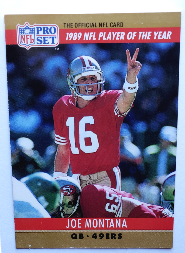 Joe Montana 1990 Pro Set Error Football Card #2 1989 NFL