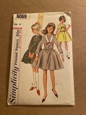 Vintage Sewing Pattern 1965 Simplicity Dresses Pattern Un-Cut Retro 6069 PWT