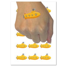 Submarine Doodle Temporary Tattoo Water Resistant Fake Body Art Set