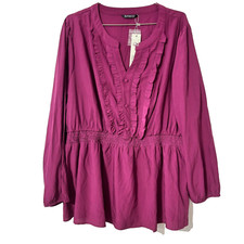 Bloomchic Mini A Line Dress Pink Balloon Sleeve  Elastic Waist V Neck 22-24