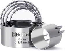 Biscuit Cutter Set Round Cookie Cutters with Handle 5 Pieces Stainless Steel New