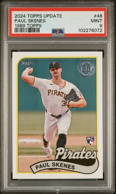 PAUL SKENES Rookie 2024 TOPPS UPDATE 1989 TOPPS BB #46 PSA 9