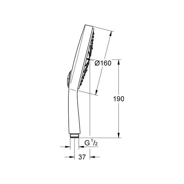 GROHE Handbrause Power&Soul C 160 27668 4 Strahlarten Durchfluss 9,5 l/min chrom - Bild 3 von 3