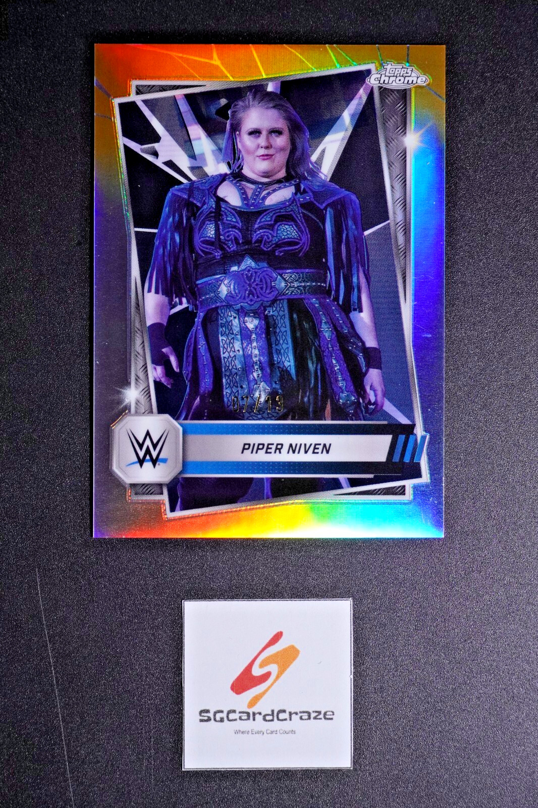 2025 Topps Chrome WWE Smack Down Black Gold Refractor PIPER NIVEN  /13 SSP