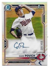 Cade Povich 2021 Bowman Chrome Refractor Auto #088/499