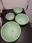 Fire King JADEITE Swirl Bowl Set 6,7,8,9"  New With Paper Label