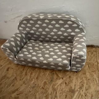 knorr Kinder Sofa ausklappbar 1 Sitzer grau/weiß Wolken Schaumstoff 68459