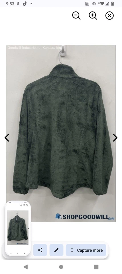 The North Face Clase Mujer Cremallera Completa Verde/Verde azulado, Talla 1X Foto 2 de 3