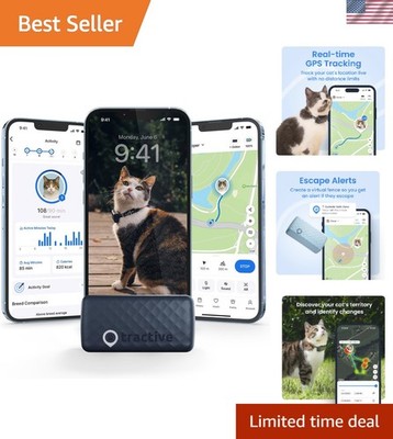 GPS Tracker for Cats 6.5 lbs+: Live Tracking, Activity & Health Insights