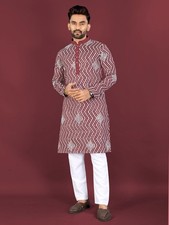 Indian Men Kurta Set Pakistani Kurta Pyjama Suits Wedding Party Groom Sherwani
