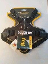 Julius-K9 Gepolstertes Hundegeschirr IDC Longwalk schwarz/grau für Hunde