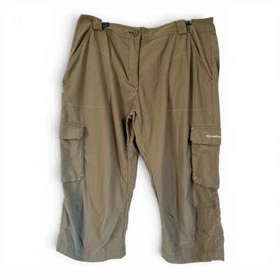 Quechua Brown Women's Hiking Cargo Capri Pants Size 12 Gorpcore