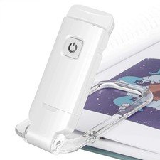 USB Rechargeable Clip On Book LED Light Dimmable Lamp for Reading in Bed.