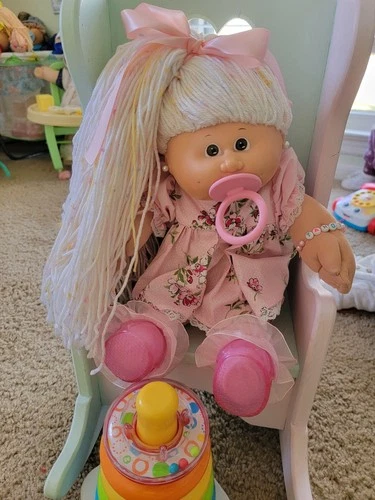 Vintage Cabbage Patch Kid Preemie Reroot 1983 Hm4 Paci Long THIC HAIR BEAUTIFUL
