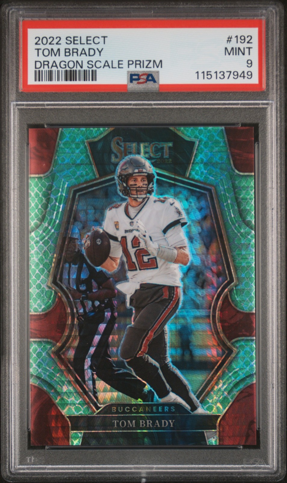2022 Panini Select - Premier Level Tom Brady #192 Dragon Scale Prizm /89