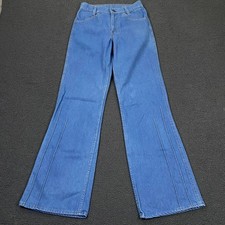 Vintage 70s Levis Student Flare Bell Bottom Jeans size 26x30 Orange Tab Made USA