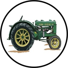 John Deere Model BO Tractor NEW Metal Sign: 12" Round Made in USA