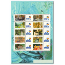 FEUILLE F3866A TIMBRES "LES IMPRESSIONNISTES" AVEC VIGNETTE TIMBRES PERSONNALISE