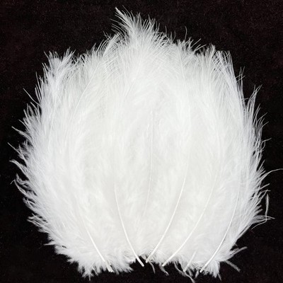 100pcs White Feathers Fluffy Turkey Marabou Feathers 4-6 Inches for Crafts Dr...