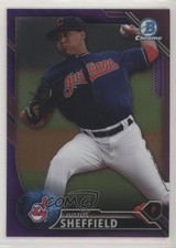 2016 Bowman Chrome Prospects Purple Refractor /250 Justus Sheffield #BCP120 7i2