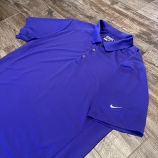 Nike Golf Polo Shirt Mens Size Large Purple Tour Performance Dri-Fit Polyester