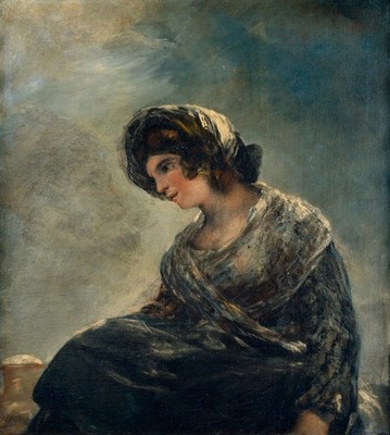 Francisco de Goya (Handmade Signed Oil Painting on Canvas 16x24 in Romanticism..