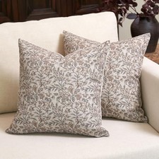 Floral Throw Pillow Covers 18x18 Set of 2 18" x 18" Pack of 2 Red/Sand