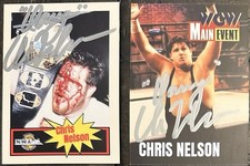 CHRIS NELSON SIGNED LOT OF 2 WRESTLING CARDS! NWA TAG CHAMP! WCW & NWA CARDS!
