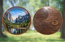 PRESALE Natural Wonders Yosemite National Park Colorized 5 oz Copper 5k Mintage!