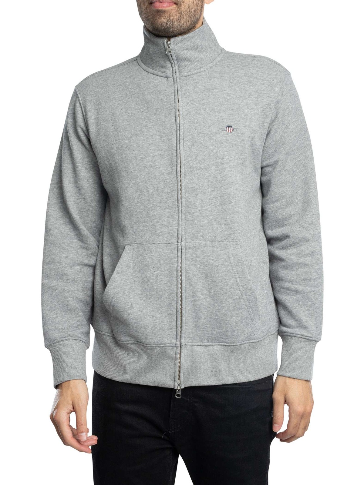 Gant Men's Gris Zip-Up Sweatshirt Reg Shield - Image 2