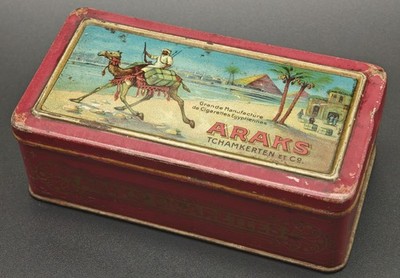 Araks Vintage Dose Zigarettendose, Aufbewahrungsbox aus Zinn.