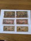 Lot of 6 1940's Circulated Japanese Sen Bank Notes 5, 10, 50 Sen, 2 of each — photo 1
