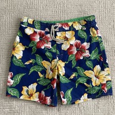 Vintage Polo Ralph Lauren Board Shorts Men  s 33 Hawaiian Tropical Floral Swim