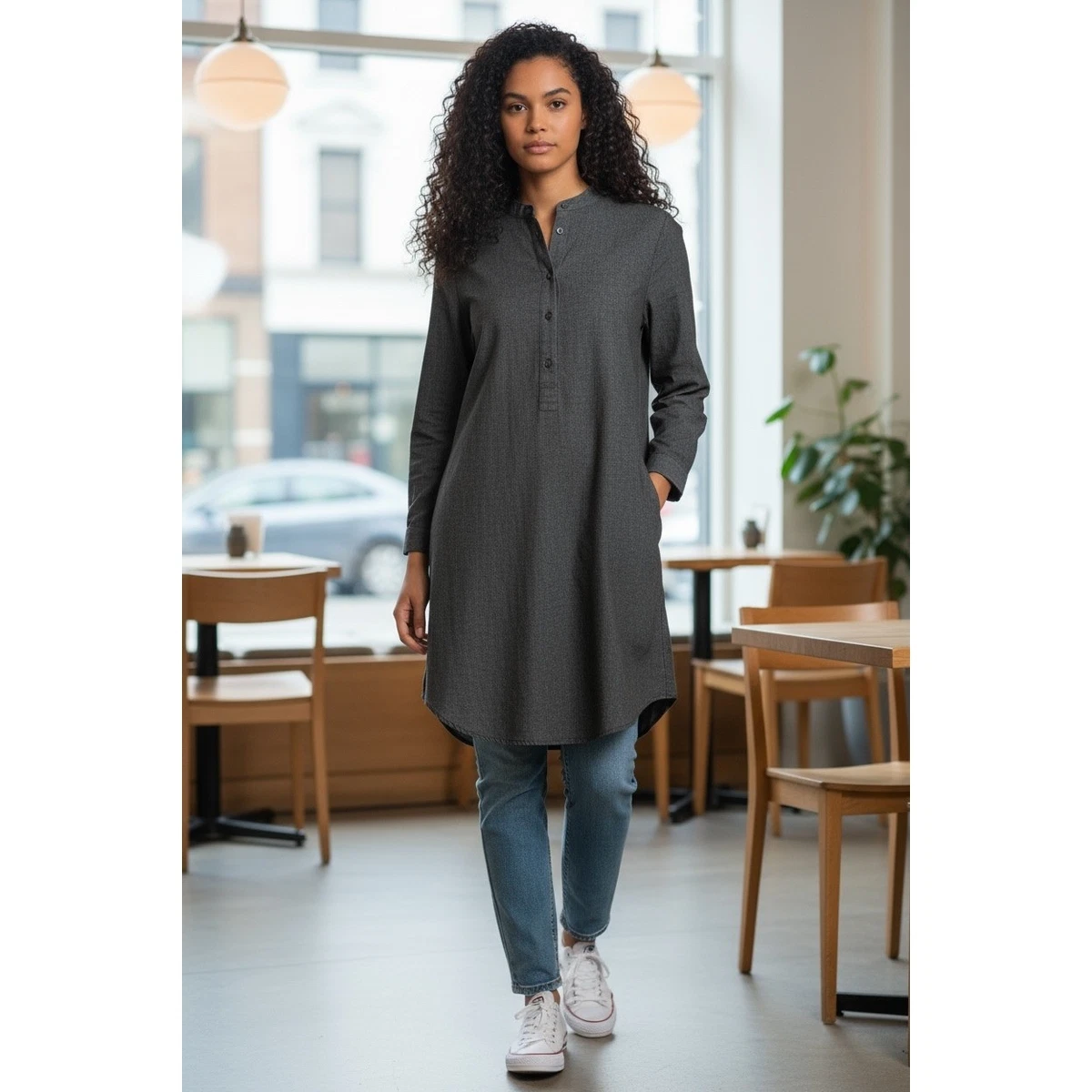 denim shirt dress ebay LANDLUBBER 70s Vintage Denim Dress Sz S / Vintage 1970s Shirt Dress Snap Front