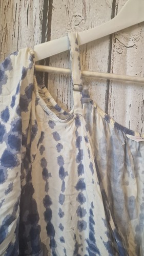 Yours Plus Size 26/28 Tie Dye Cold Shoulder Short Indigo Blau & Weiß Rüschen 💙 - Bild 2 von 8