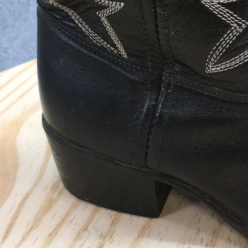 Botas Dan Post Western Juveniles 6 Negras Shane Puntera Almendra Pull On Cuero Informal Foto 3 de 4