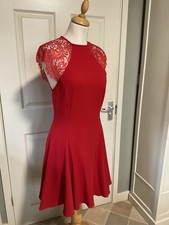 Girl In Mind Red Skater Dress Size 12 Lace Cap sleeves