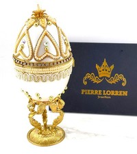 Caja de música Fabergé Egg 1996 regalo cristiano para mujer ángel de protección huevo real