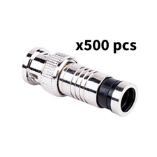 500x RG59 Cable BNC Compression Coax Connector Bundle CCTV MALE