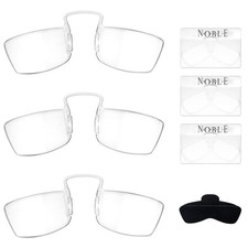 Noble Small Reading Glasses 3 Pack - Rimless Readers 7 Piece Set, Clear