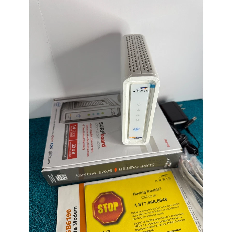 ARRIS SURFboard SB6190 DOCSIS 3.0 Cable Modem Intel Inside White - Ships Free - Image 4 of 4