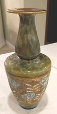 Antique Royal Doulton Slaters Patent 11" VASE ~ Lace Floral Base ~ Beautiful!