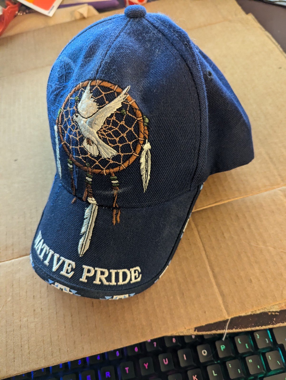 Native Pride Baseball Cap Blue with Embroidery On… - image 7