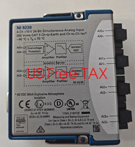 NATIONAL INSTRUMENTS NI 9239 4CH ±10V 24BIT ANALOG INPUT Module 779593-01 NEW! - Picture 5 of 6