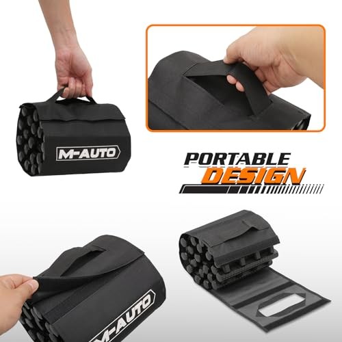  Snow Tire Traction Mats Portable Recovery Tracks for Vehicle 1 Pack, 32 Inch