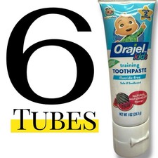 6 Orajel Kids Cocomelon Training Toothpaste Fluoride-Free Tube Children Toy Lot