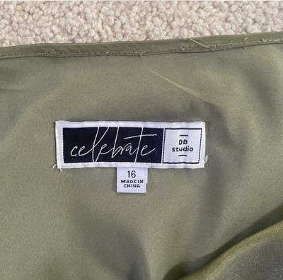 David's Bridal Midi Sage/Eucalyptus Green Bridesmaid Dress | eBay