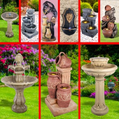 SOLAR GARTENBRUNNEN SOLAR BRUNNEN SPRING BRUNNEN WASSERSPIEL ZIERBRUNNEN TEICH